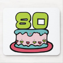 Gâteau d'anniversaire de 80 ans tapis de souris