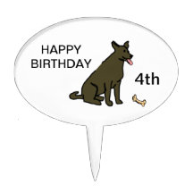 Gâteau d'anniversaire heureux de chien 4ème Topper