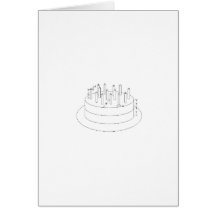 Gâteau d'anniversaire - style architectural rédigé cartes de vœux
