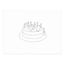 Gâteau d'anniversaire - style architectural rédigé cartes postales