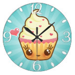 Gâteau de Kawaii Cuppy Horloges Murales