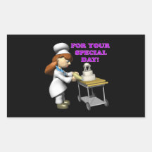 Gâteau de mariage 3 sticker rectangulaire