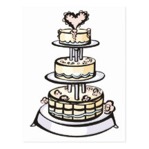 Gâteau de mariage à gradins cartes postales