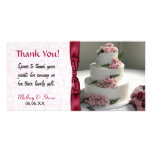 Gâteau de mariage de rose de rose cartes de vœux avec photo