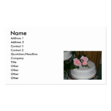 Gâteau de mariage, roses roses modèles de cartes de visite