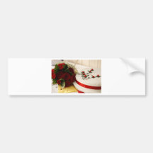 Gâteau de mariage rouge et blanc autocollant pour voiture