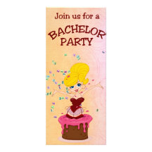 Gâteau et joli enterrement de vie de jeune garçon  invitations