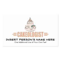 Gâteau humoristique décorant cartes de visite professionnelles