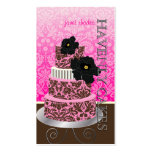 Gâteau/pâtisserie roses de damassé de chocolat de  cartes de visite personnelles