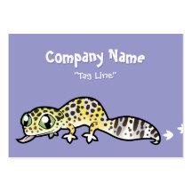 Gecko de léopard de bande dessinée cartes de visite professionnelles