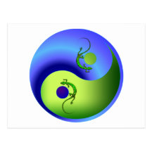 Gecko Yin Yang Cartes Postales