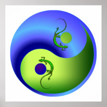 Gecko Yin Yang Poster
