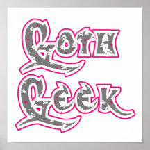 Geek gris de Goth de crâne Poster