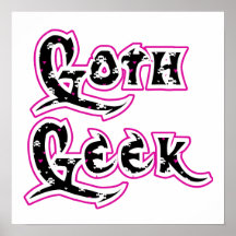 Geek noir de Goth de crâne Poster