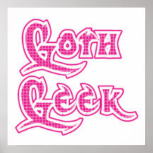 Geek rose de Goth de motif Posters
