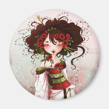 Geisha coquelicot magnets