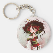 Geisha coquelicot porte-clés