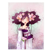 Geisha Dahlia Carte Postale