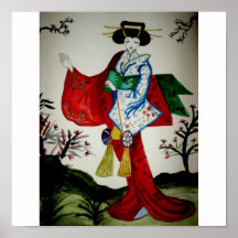 Geisha de lanterne posters