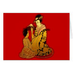 Geisha d'or carte de vœux