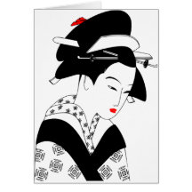 Geisha japonais carte de vœux