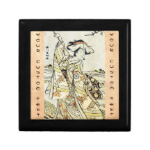 Geisha vintage japonais frais de rouleau d'ukiyo-e boîte à babioles