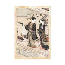 Geisha vintage japonais frais du rouleau deux d'uk impressions sur toile