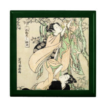 Geishas vintages japonais frais du rouleau deux d' boîte à babioles