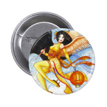 Gémeaux bouton, beaux-arts de zodiaque de geisha badge