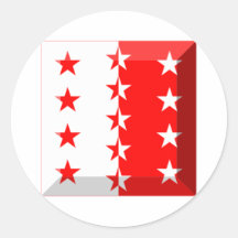 Gemme de drapeau du Valais Adhésif Rond