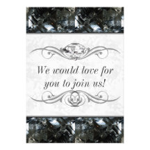 Gemme noire et blanche invitations