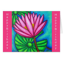 Gemme rose 1 carte d'anniversaire