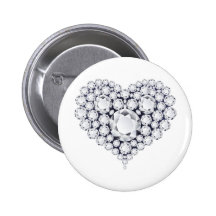 Gemmes de coeur de diamants badges