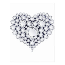 Gemmes de coeur de diamants cartes postales