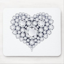 Gemmes de coeur de diamants tapis de souris