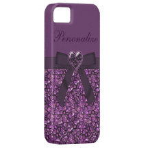 Gemmes et copie pourpres de bijou de coeur étui iPhone 5