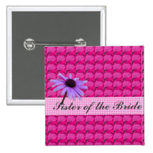 gemmes et fleur roses de marguerite pin's avec agrafe