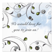 Gemmes noires et blanches invitations personnalisées