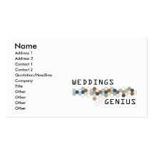 Génie de mariages cartes de visite personnelles