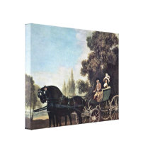 George Stubbs - dame et monsieur dans un phaéton Toile Tendue Sur Châssis