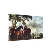 George Stubbs - juments et poulains dans un paysag Toiles Tendues Sur Châssis