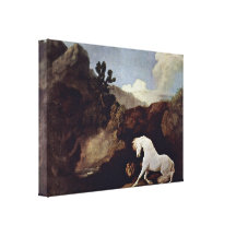 George Stubbs - le cheval effrayé par un lion Impression Sur Toile