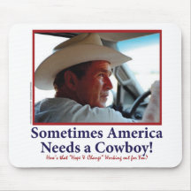 George W Bush dans le chapeau de cowboy Tapis De Souris
