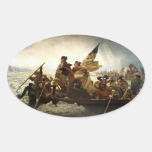 George Washington croisant l'autocollant du Delawa