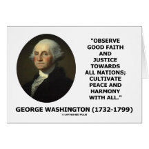 George Washington observent la citation de bonne f Carte De Vœux