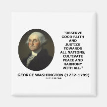 George Washington observent la citation de bonne f Magnets Pour Réfrigérateur