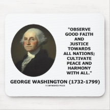 George Washington observent la citation de bonne f Tapis De Souris