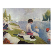 Georges Seurat - baigneurs chez Asnieres Carte Postale