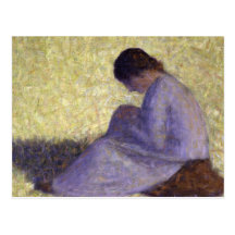 Georges Seurat - femme assise Carte Postale