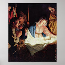 Gerard van Honthorst - adoration du berger Affiches